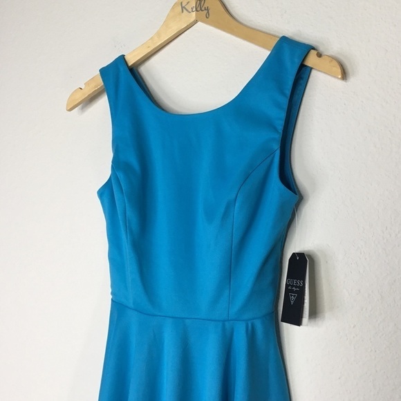 NWT Guess Teal Cutout Fit and Flare Dress - Picture 2 of 5